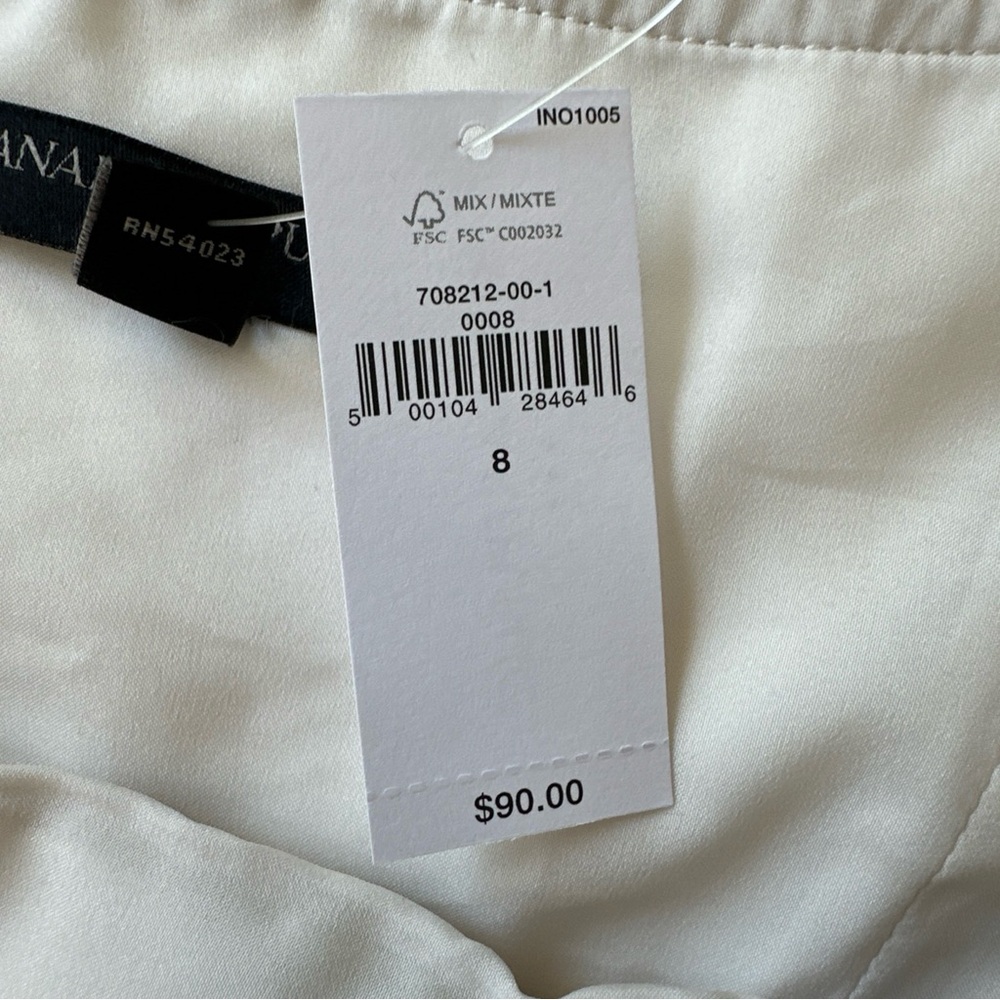 NEW Banana Republic Vegan Leather Bustier Size 8 Cream - Picture 8 of 9